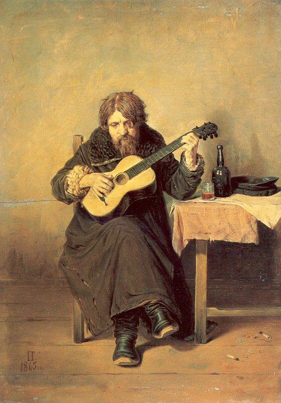 Perov, Vasily The Bachelor Guitarist France oil painting art
